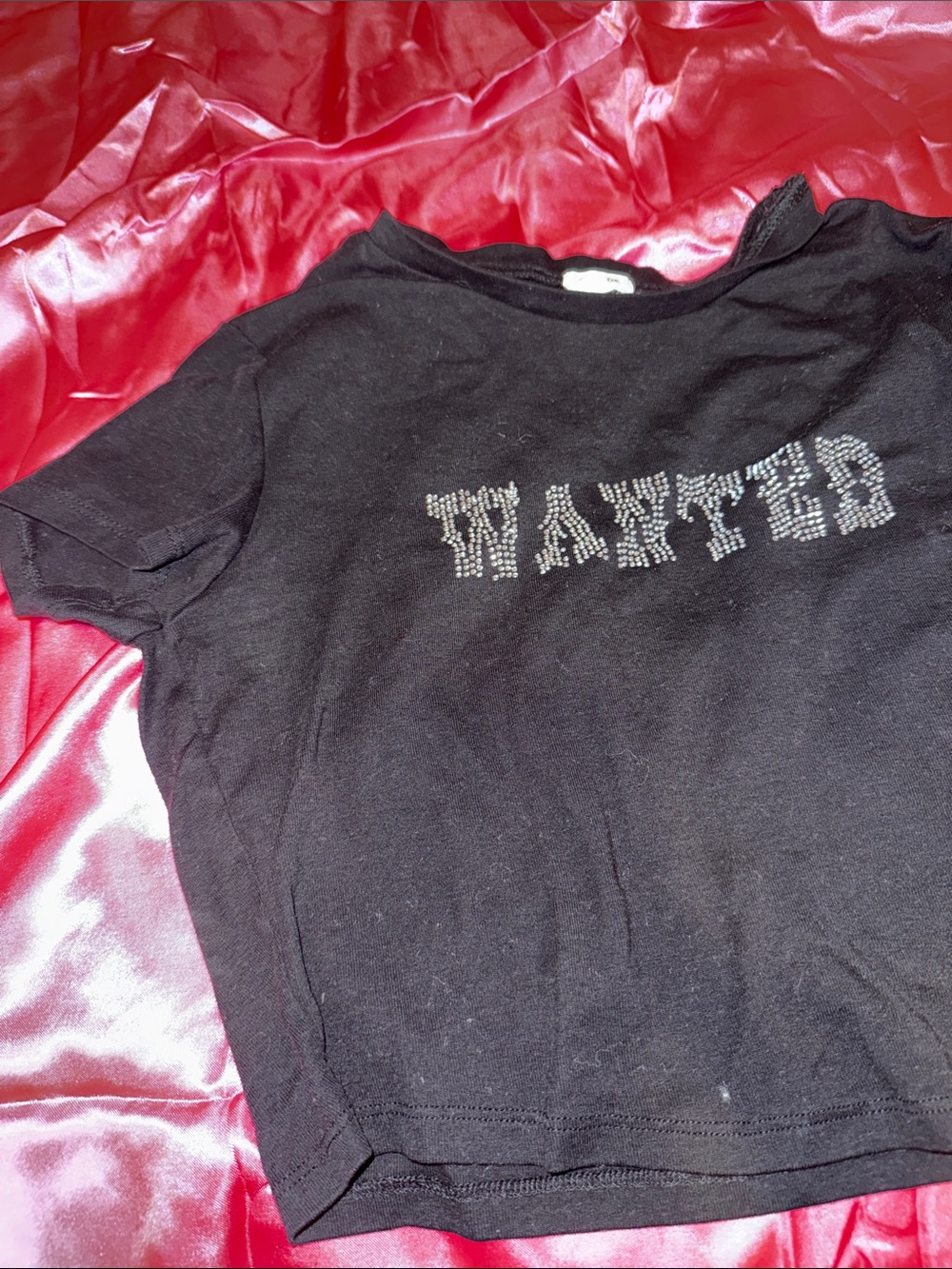 Garage Stormi Tee Short Sleeve Shirt with Studded 'WANTED' Detail